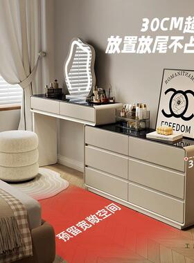 实木新款柜梳妆台简约现卧室奶油风化妆桌39850cm一体斗小化户妆