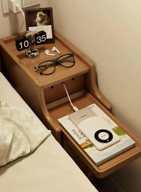 实木床头柜储物柜29243现代小型物简约卧室边迷极窄床柜夹缝收你