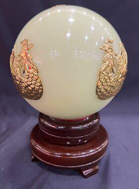 夜珠镶凤夜光明石摆客玄厅电视柜床头柜关桌摆装件饰品GOV创意摆