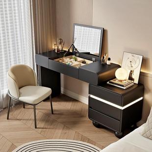 2025新梳妆台卧妆424室简现款代翻盖镜子可隐藏实木化约桌斗柜一