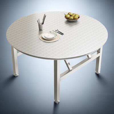 特全不锈桌钢折叠大排档桌用面厚圆形餐桌GJG小户型出租房农村家