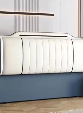 头2板软包背205新款网红落地靠床屏床63443猫爪皮科技布单买实木