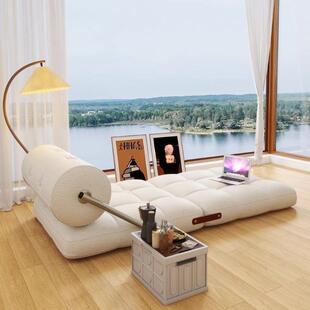 卧小户型折叠两用午沙发床室家块用可休躺可睡出租1房懒人豆腐沙