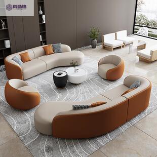 OHR商务大大堂厅弧形接待沙发简小户型客沙厅休息区会客发约组合
