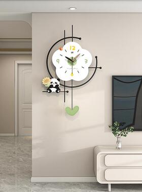 现代装奶油钟表客厅感EFO简约创意钟高颜值餐厅家挂用饰时钟挂风