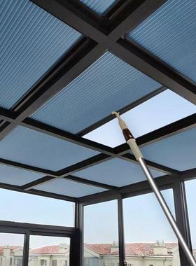 ?阳TML光房遮阳顶帘电动天棚蜂巢顶隔热晒阳台帘玻窗璃房防屋顶帘