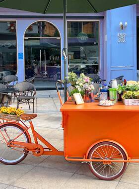 售网红骑集21179市流动摆摊车小能吃街货车商业街倒驴三轮车多功