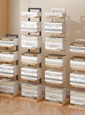 隐形书架CWT架落靠墙地收客厅置物简易网红书柜墙角学生小型书本