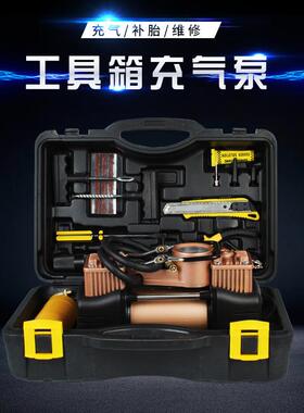 WIH直销新款车载双缸充气泵金缸体大功轮胎打率气工具箱气泵泵