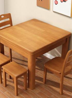 全实木户型餐西桌椅组家用正方形现代简约合餐桌小纯木89656饭桌