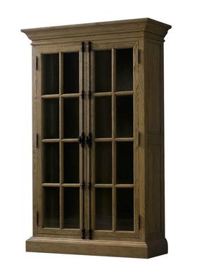 出口法柜国实木家具美式门书EUU柜橱复古天地陈柜列边纯原木双书