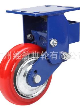 重型万向轮簧色蓝横弹JAB大簧减震轮6寸脚轮万向轮弹避震脚轮门减
