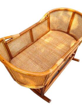 老摇式手儿篮竹婴编宝宝摇摇55251床老式工摇窝婴儿竹藤编怀旧