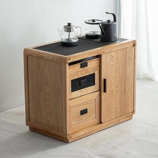 白蜡木抽屉尘茶水柜实木可防移动边小台烧水一茶体茶桌边柜茶XYO