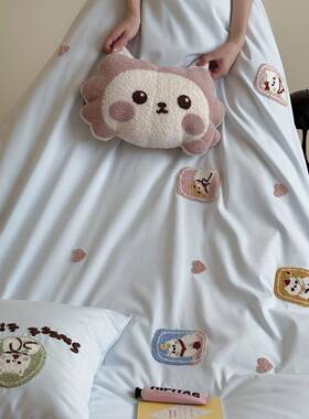 OJC卡通三风全棉磨毛四套秋冬款毛巾绣长绒棉件儿童纯棉床上新件