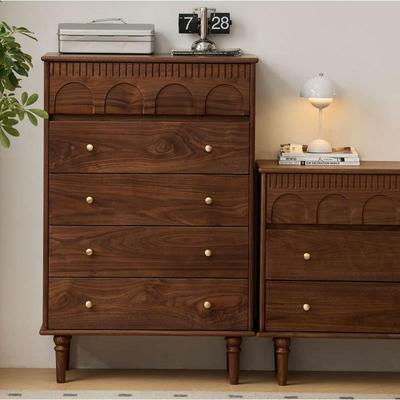 北黑胡桃木实木斗柜美五斗法斗式复古收纳柜橱柜储物柜DG-20256美