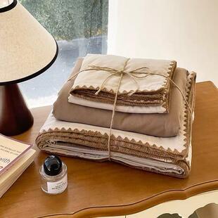 秋冬水洗棉四件套床被套床单床轻三笠被罩奢2205新ZXO款 学生宿舍