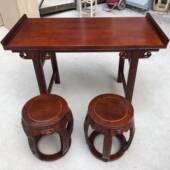 LUD幼儿园小学校学榆习椅桌椅色补习班辅导班木国学桌红实木桌椅