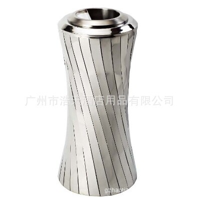 厂家供应专业生产 不锈钢钛金小蛮腰座地烟灰桶室内精品垃圾桶