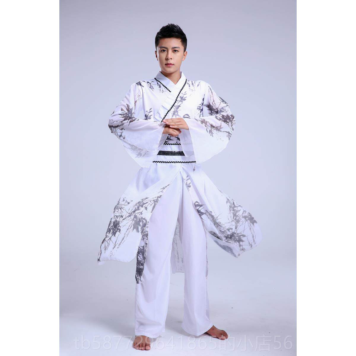 正品水墨汐舞服蹈纸扇书生古典舞台表演服双面燕洵舞蹈出服男孙科