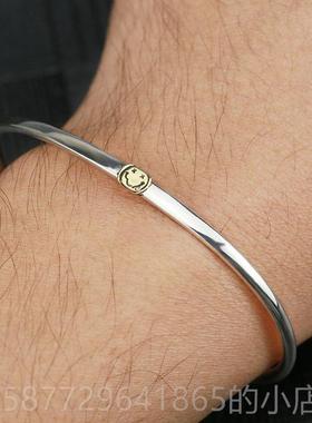 正品牛钝精工 amp Jap5n经笑脸手镯纯银92男女情侣手环手典链a细