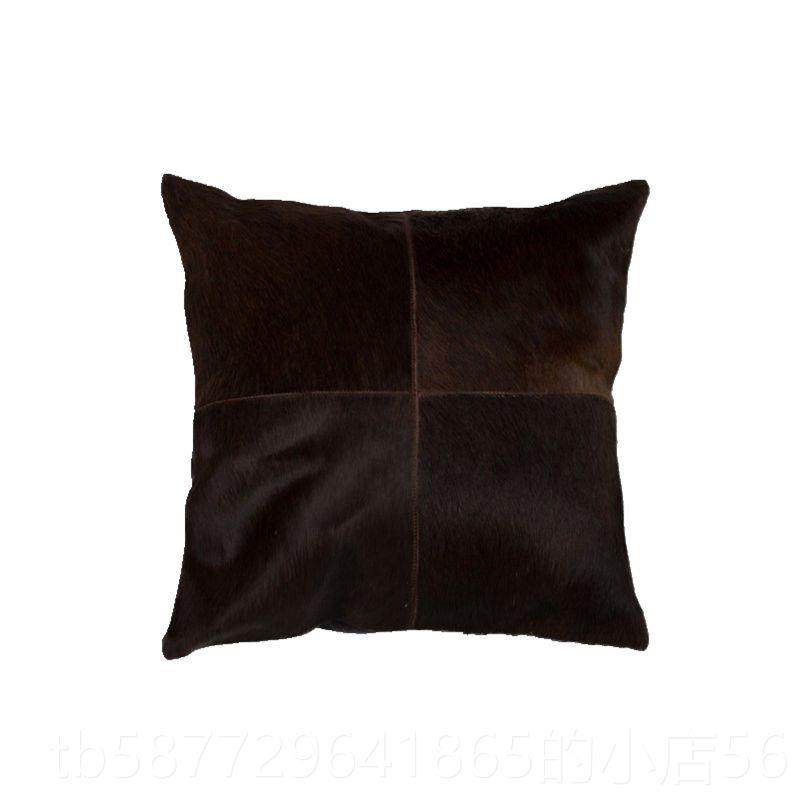 正品欧式奶皮抱枕皮方枕毛皮靠枕家居样牛板房酒真店软装高抱枕定