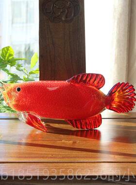 高档中国风易上手豪华易博釉金鱼饰品工艺样板房装修办龙公室面品