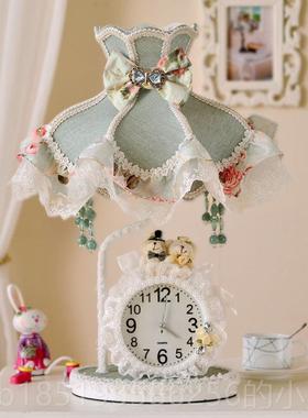 高档欧式卧室床头灯布艺情侣熊主公童房可温馨暖光台儿灯结婚礼爱