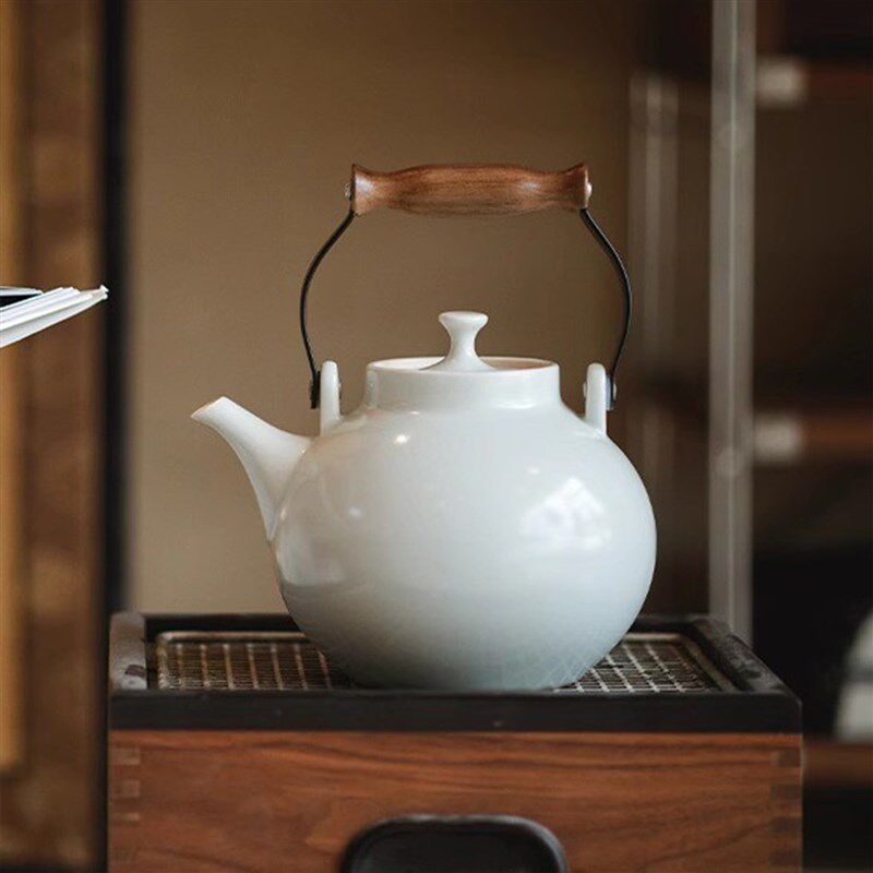 宛玉设计款 友聚提梁壶 烧水壶煮茶壶1300ml可电陶炉明火碳火使用
