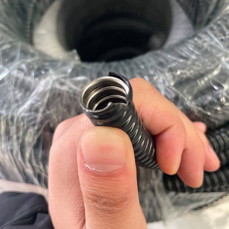 不锈钢包塑金属软管蛇皮管加厚波纹管穿线管护线套管黑色软管
