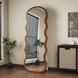 波浪全身镜家用落地感网型壁衣挂穿异衣镜卧MKR室试镜片异镜子形