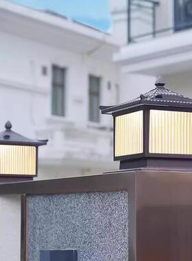室太阳能头灯22684户外防水别墅门外柱灯大门柱柱子灯庭院围墙灯