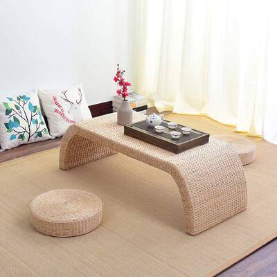 韩式草竹编地榻伽雀草-23榻米垫子瑜飘毯汗蒸禅修茶几客窗厅卧室