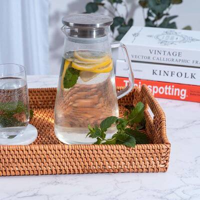 编厂家直销藤编收纳筐工织托茶托手客厅桌面整理茶几盘666现货