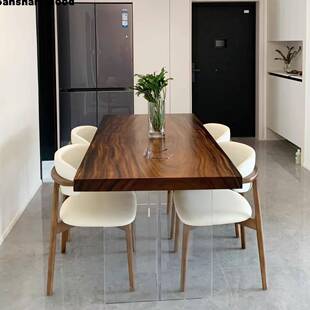 美胡桃大实南木木茶桌板茶台拼板GCP办公书桌原木风餐桌