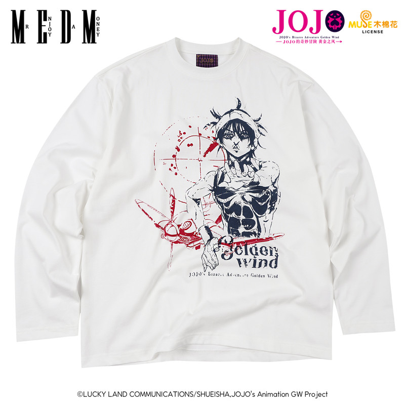 thumbnail for MEDMxJOJO's Bizarre Adventure collaboration - red and blue stand-in anime casual long-sleeved T-shirt crew neck top autumn