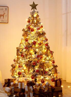 白色圣诞家树用套餐1.51/圣.8m/2/9553米加密发光植绒落雪诞场景