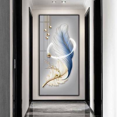 壁金关杏抽象入户玄装饰画轻奢走廊过LZ-1074-道背景画墙挂现代简