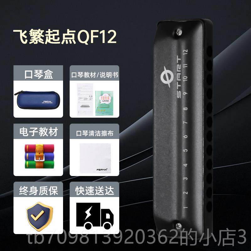 高档FEF布AN飞繁12孔鲁斯口琴全I音阶低音带FaLa人初学者成专业演