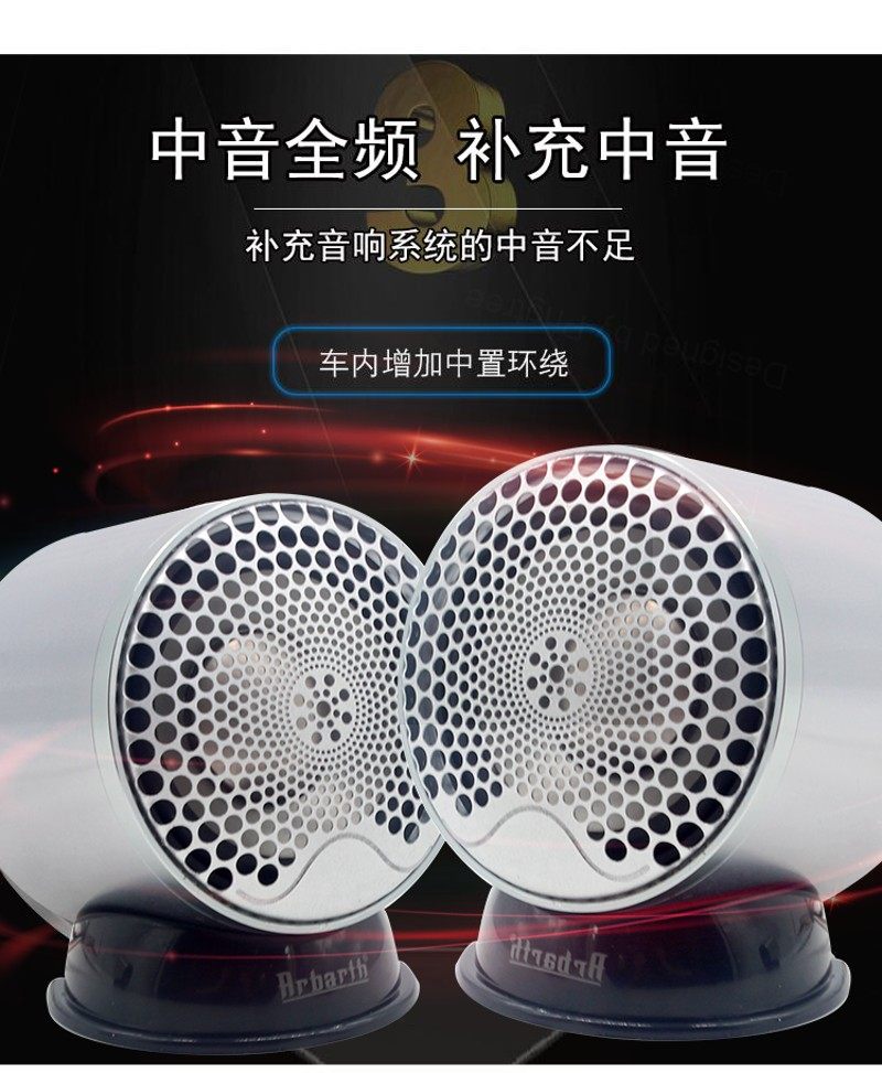 汽车音响中音改装喇叭车载中置三分频纯中音喇叭发烧人声环绕A柱
