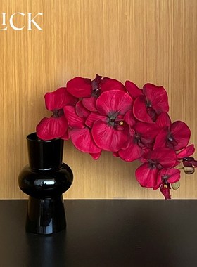 click红色仿真花蝴蝶兰新年喜庆装饰家用商用婚礼乔迁摆件高品质