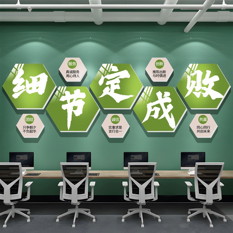 创意办公室氛围布置企业文化公司进门形象墙贴会议室文化墙挂画QT