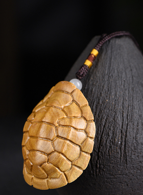 玄同绿檀手把件文玩把玩件龟甲富甲天下男士小工艺品挂件木雕饰品