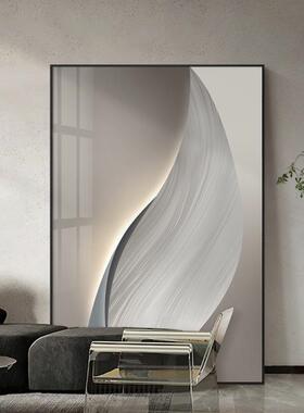 极简板抽象关饰画现装代简约样间挂光之魅影画玄轻奢风客厅沙发背