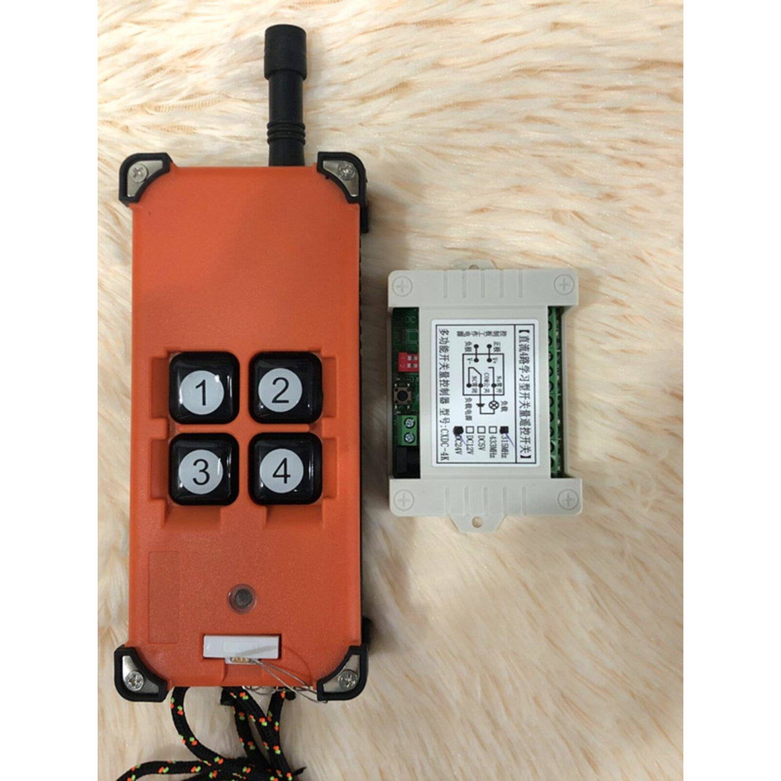 学习型4路无线遥控开关12V24V 配工业手柄可选择远距离遥控开关