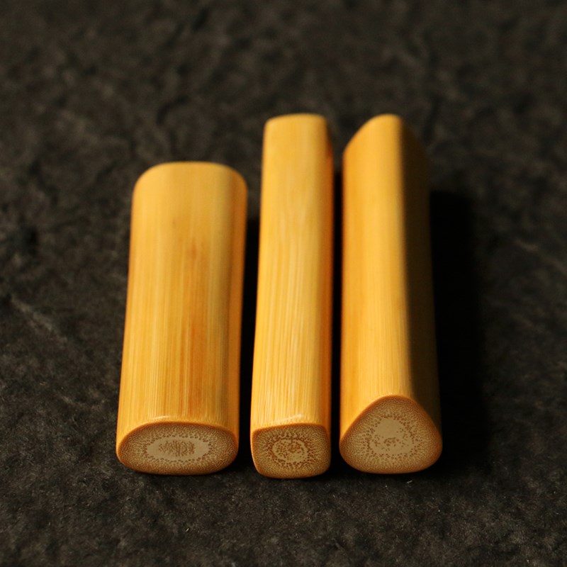 一物一拍精品纯手工精磨天然异形三角形老玉竹手把件方形实心玉竹