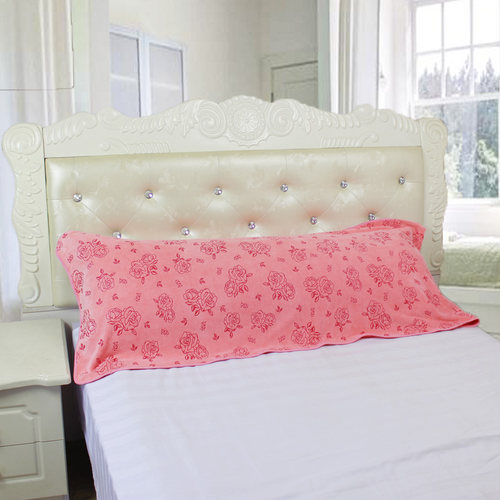 纳米纤维磨绒烫花双人枕巾长枕巾加大超柔55X150cm多彩枕布/床围