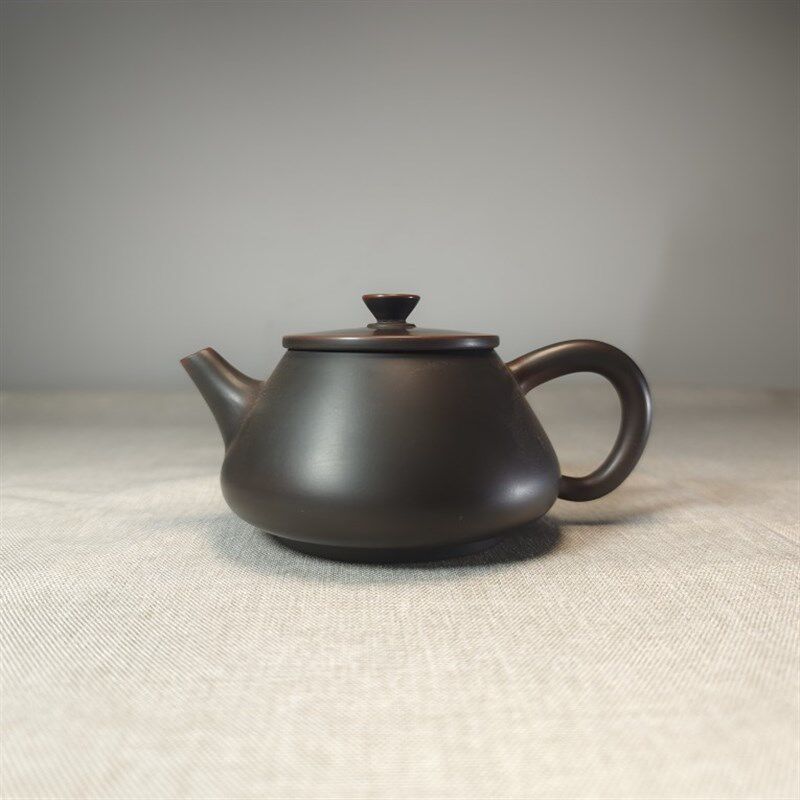 广西钦州坭兴陶原矿纯手工茶壶素身泡茶壶非紫砂建水陶手拉坯石瓢