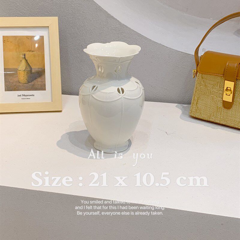 小号婚礼花瓶 高温陶瓷可水培花卉鲜花 芍药绣球玫瑰