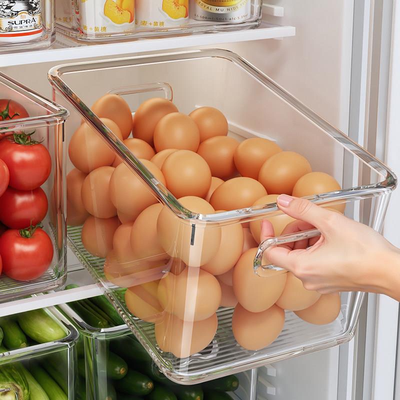 日本冰箱储物筐鸡蛋水果收纳保鲜盒食品级蔬菜整理冷冻分装盒